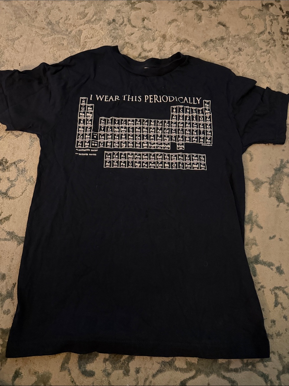 Kids Black Short-Sleeve Tee with Periodic Table Graphic